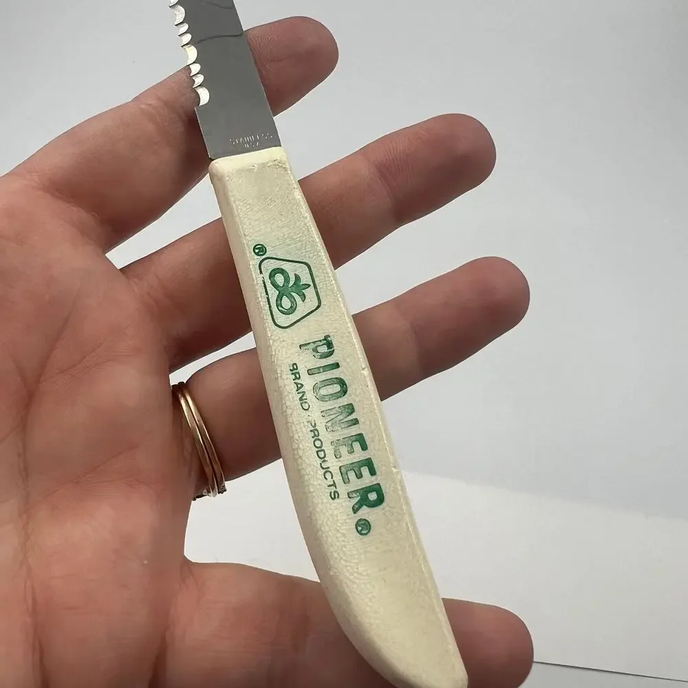 Vtg Pioneer Seeds Advertising Quikut Stainless Steel Pairing Knife Farm AG Green